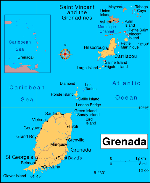 politique carte du grenada